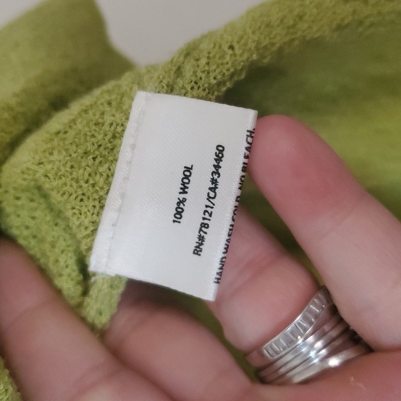 Eileen Fisher Sweater Knit Tank Top Size Large  Italian Yarn 100% Wool Green - Picture 4 of 7